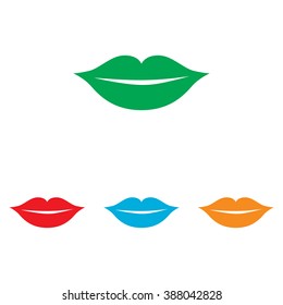 Lips sign. Colorfull set