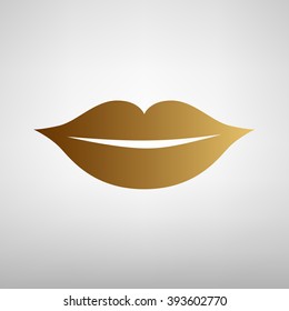 Lips sign. Flat style icon