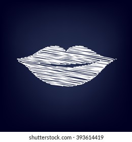 Lips sign. Flat style icon