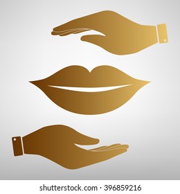 Lips sign Golden Effect.