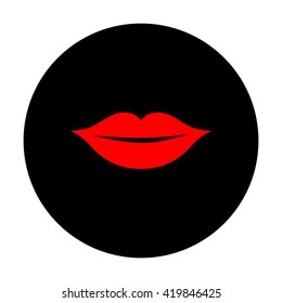 Lips sign. Red vector icon