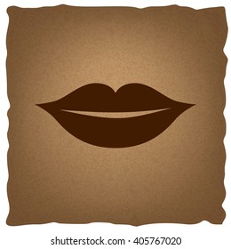 Lips sign. Vintage effect