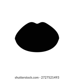 Diseño plano de Vector de icono de silueta de labios.