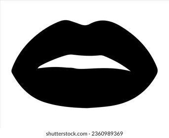 Lips silhouette vector art white background