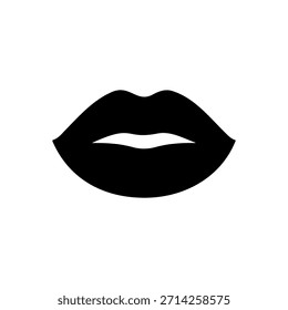 Diseño de ilustración plana de Vector de silueta de labios.