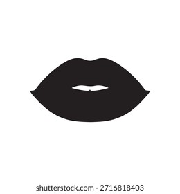 Lippen Silhouette Vektor flache Illustration Design auf weißem Hintergrund