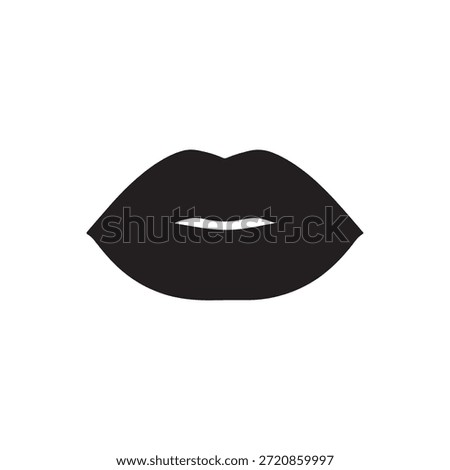 lips silhouette vector flat illustration design