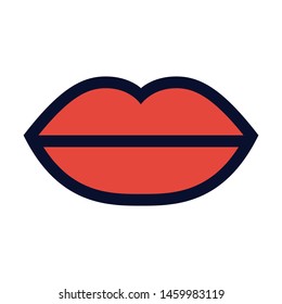 Lips. Simple Vector Color Icon 