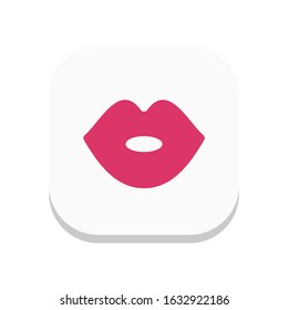 Lips single icon color flat design