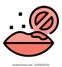 Limite el vector de contorno de icono de problema de la piel. Priorasis de salud. Color de la atención médica