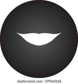 Lips smile simple icon on colorful round background
