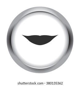 Lips smile simple icon on grey round background