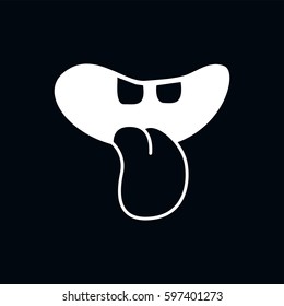 Lips smile tongue icon vector illustration