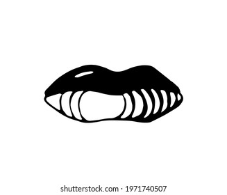lips, smile, vector, drawn with a pen