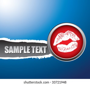 lisonja de labios en un fondo de papel arrancado