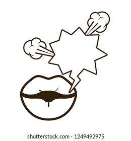 lips with speech bubble avatar character