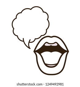 lips with speech bubble avatar character