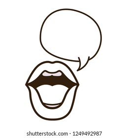 lips with speech bubble avatar character