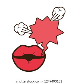 lips with speech bubble avatar character