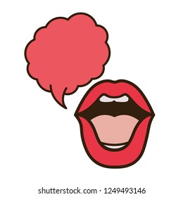 lips with speech bubble avatar character