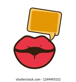 lips with speech bubble avatar character