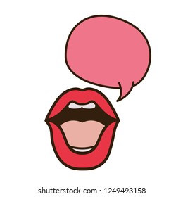 lips with speech bubble avatar character