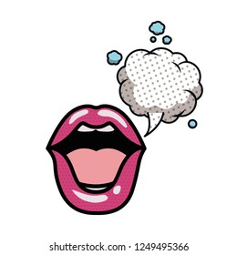 lips with speech bubble avatar character