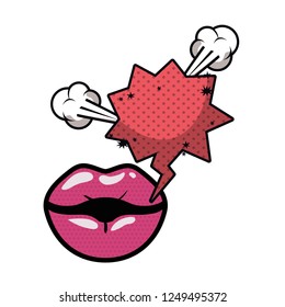 lips with speech bubble avatar character