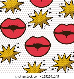 lips with speech bubble pattern isolated icon