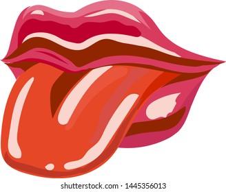 lips sticker prin icon flat vector