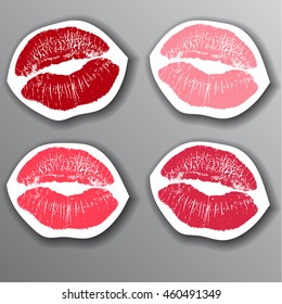 The lips stickers set. design element. vector illustration.