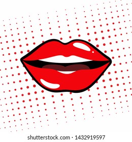 Lips in the style of pop art. Vector illustration