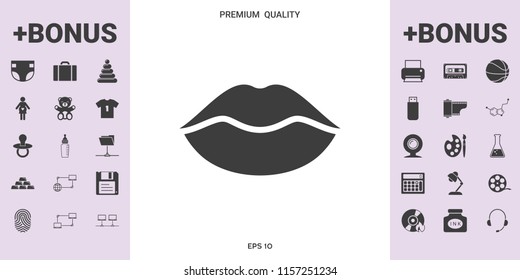 Lips symbol icon - graphic elements for your design