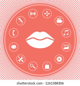 Lips symbol icon. Graphic elements for your design