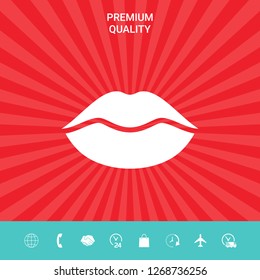 Lips symbol icon. Graphic elements for your design