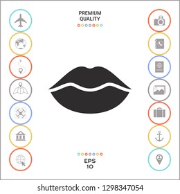 Lips symbol icon. Graphic elements for your design