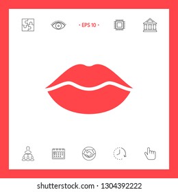 Lips symbol icon. Graphic elements for your design