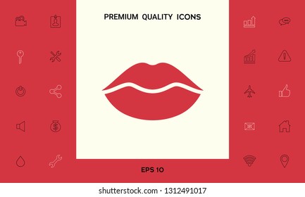 Lips symbol icon. Graphic elements for your design