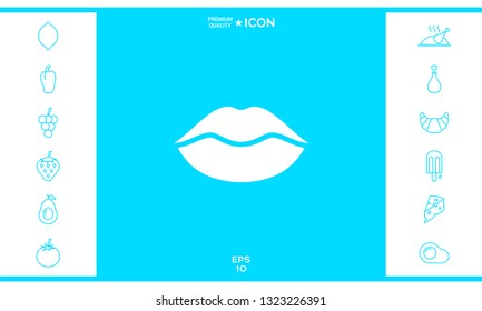 Lips symbol icon. Graphic elements for your design