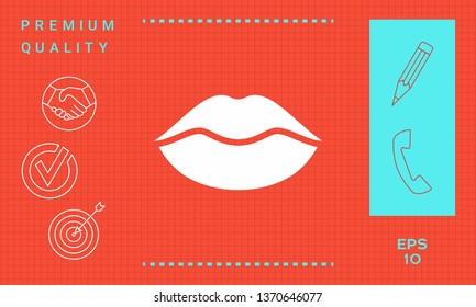 Lips symbol icon. Graphic elements for your design