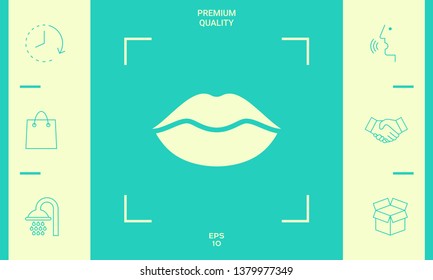 Lips symbol icon. Graphic elements for your design