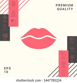 Lips symbol icon. Graphic elements for your design