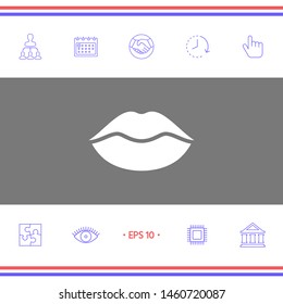 Lips symbol icon. Graphic elements for your design