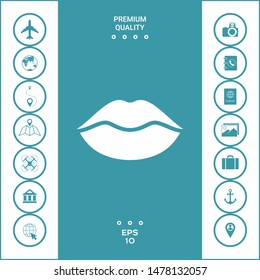 Lips symbol icon. Graphic elements for your design
