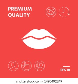 Lips symbol icon. Graphic elements for your design