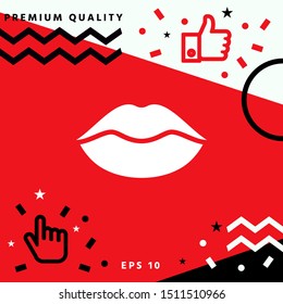 Lips symbol icon. Graphic elements for your design