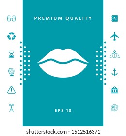 Lips symbol icon. Graphic elements for your design