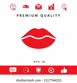 Lips symbol icon. Graphic elements for your design