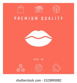 Lips symbol icon. Graphic elements for your design