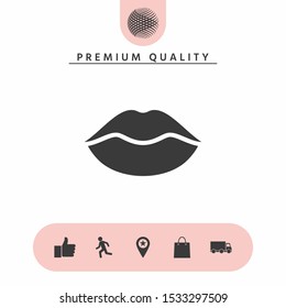 Lips symbol icon. Graphic elements for your design